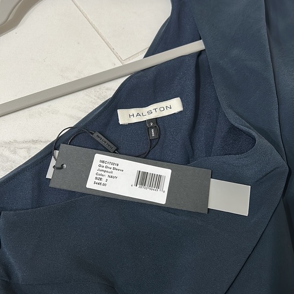 NWT HALSTON Gia Womens One Shoulder Asymmetrical Jumpsuit - Picture 3 of 3